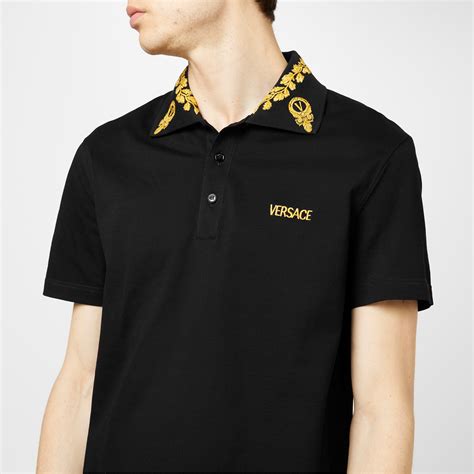 versace baroque polo shirt black|Versace polo shirt size guide.